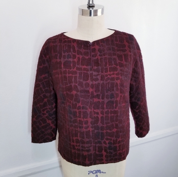 🌸 Max Mara | Red Printed Texture Jacket - Picture 4 of 11